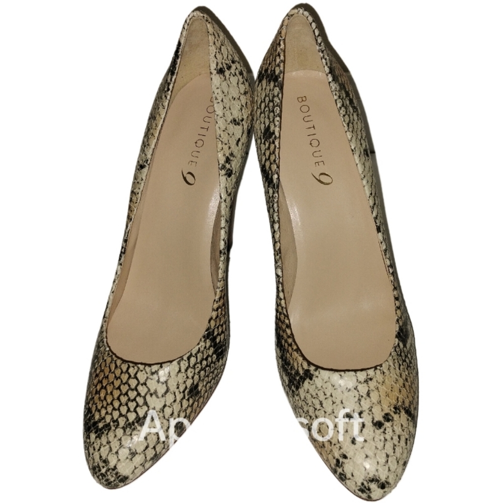 Boutique 9 snake skin print platform heels